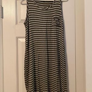 Grey and white striped dress